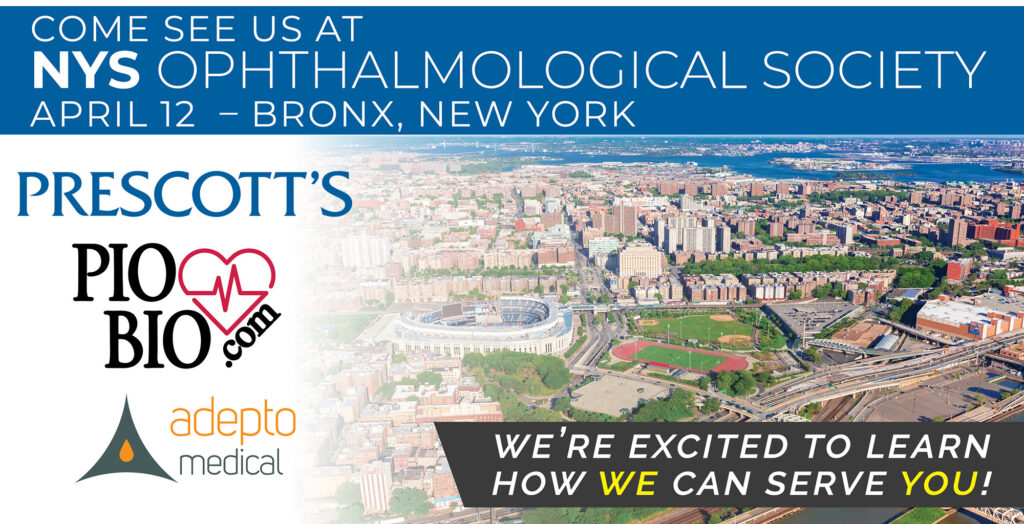 Come see Prescott's at NYS Ophthalmological Society April 12 – Bronx, New York